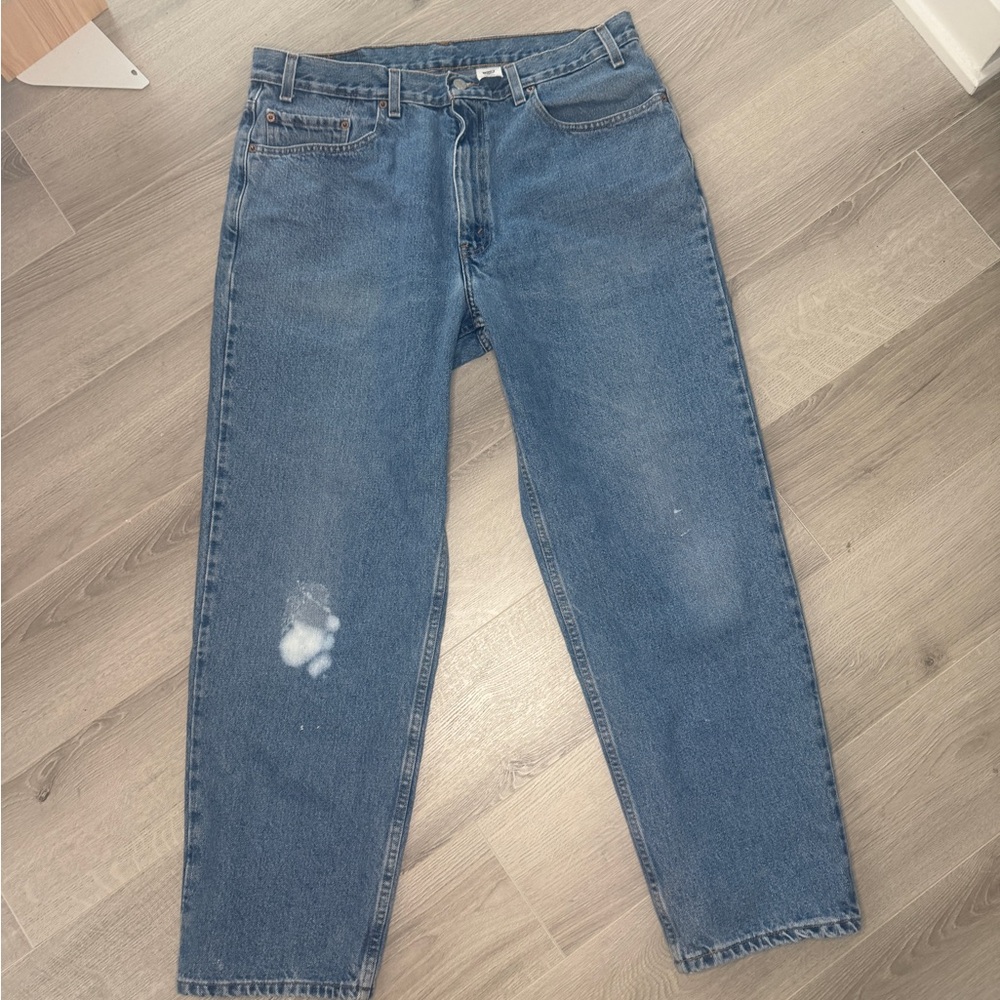 Vintage Levi's 550 Relaxed Fit Jeans 38x30 90s Distressed Medium Wash 100% Cotto
